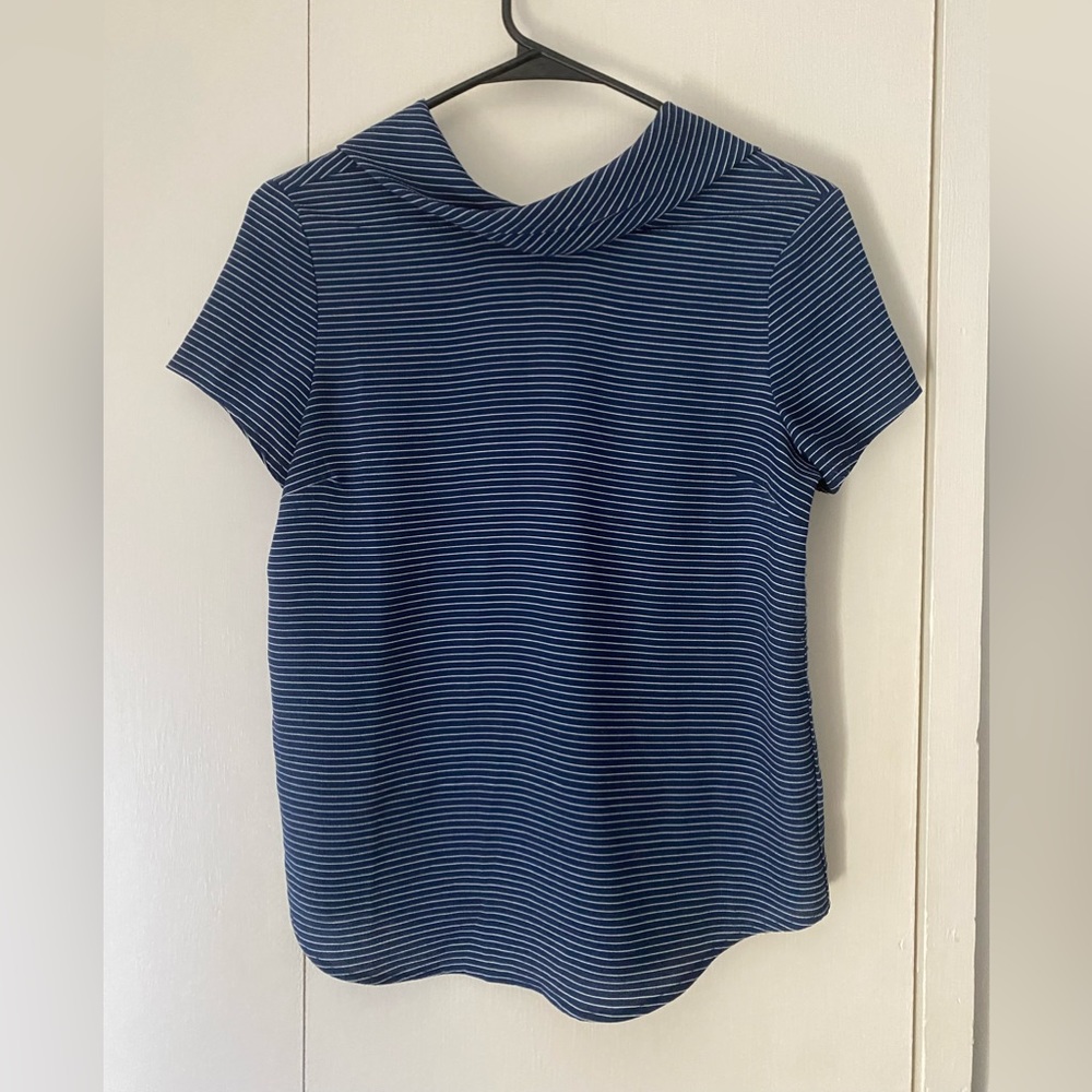 Monteau Blue & White Striped Top